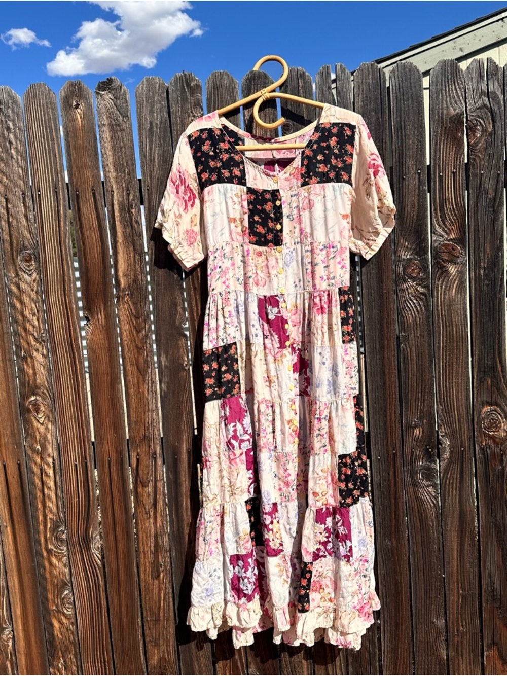 Vintage Boho/Hippie Patchwork Floral Maxi, Cottagecore